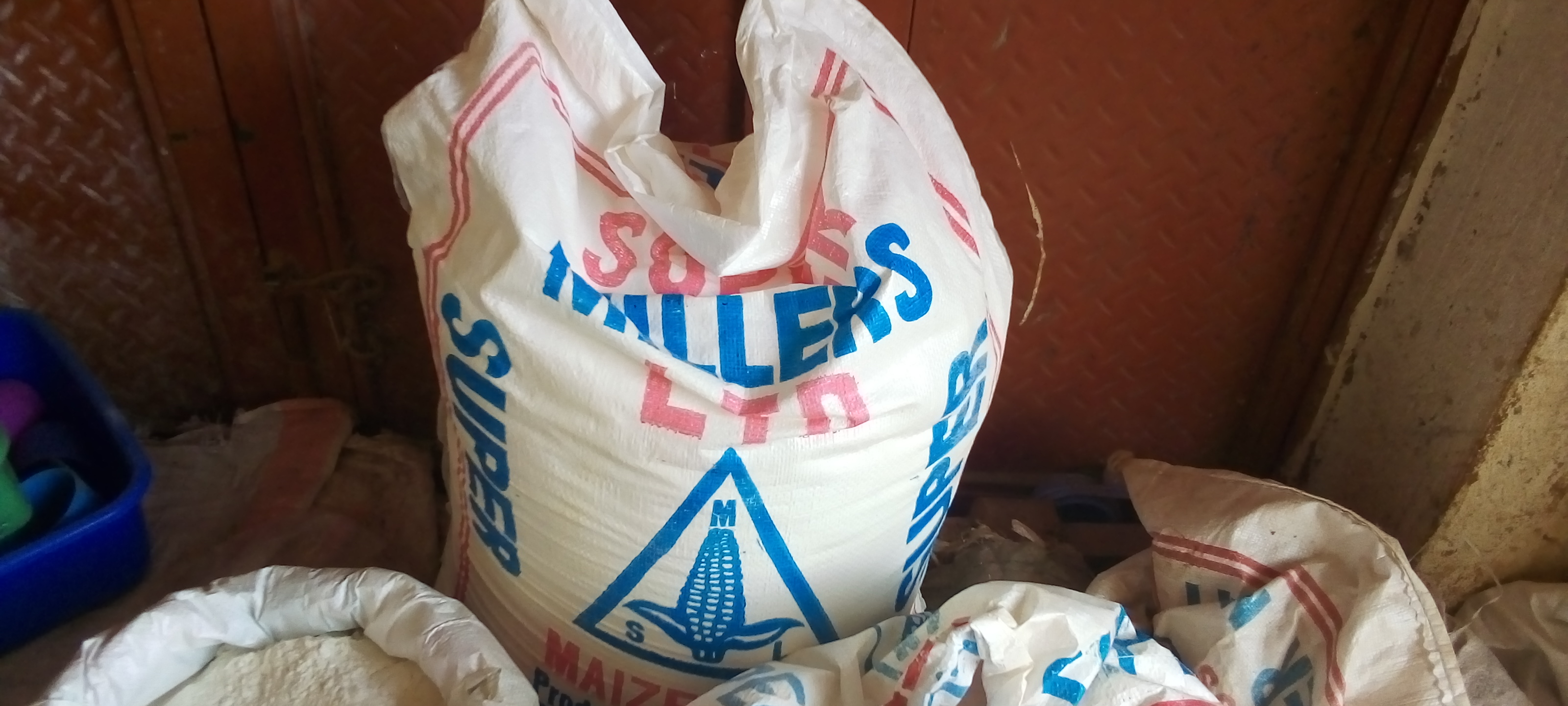 Sacks of food stored safely